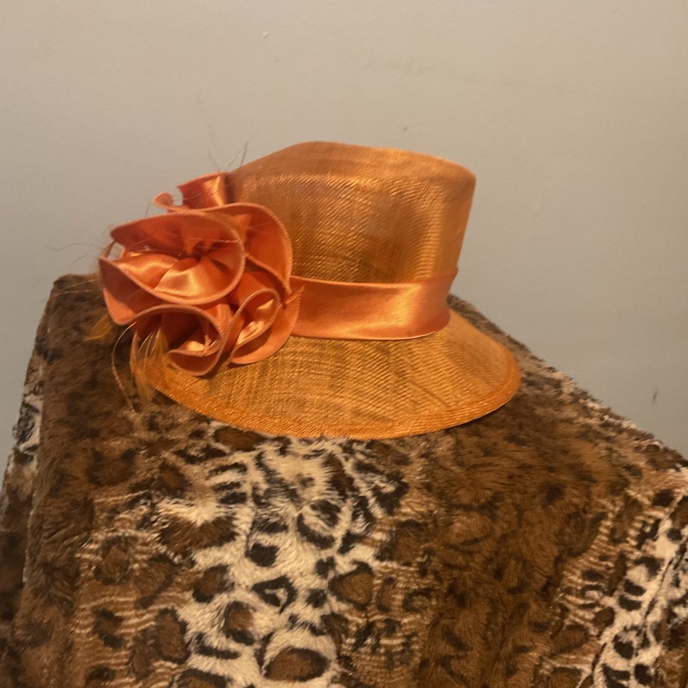Swan Hat orange hat with Ribbon